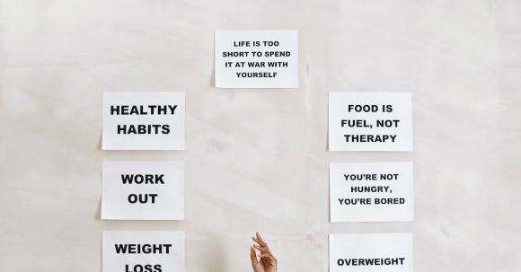 Healthy Habits. - A Few Slogans on Healthy Living Printed on Bond Papers